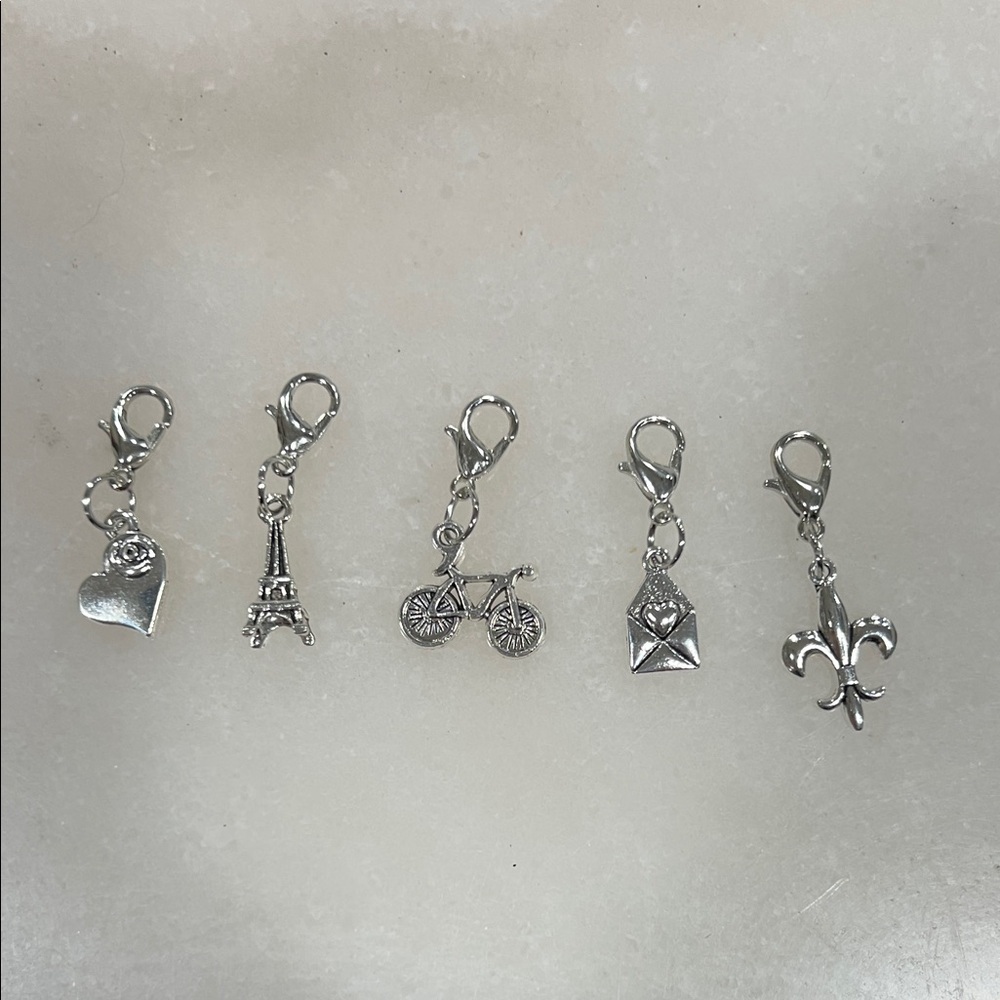 Silver French Style Charm Set